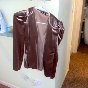 Blush velvet blazer
